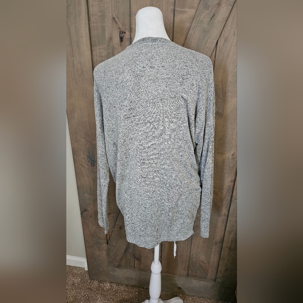 AMERICAN EAGLE Soft&Sexy Plush Long V Neck ButtonFront Cardigan.Heathered Grey.S - Picture 8 of 10